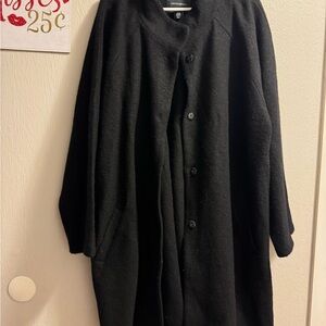 Cynthia Rowley Elegant Black Wool Coat